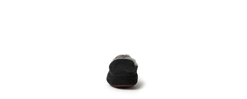 Dearfoams Men's Fireside By Melbourne Genuine Shearling Moccasin Slipper