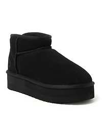 Fireside by Dearfoams Women's Kingston Genuine Shearling Platform Bootie