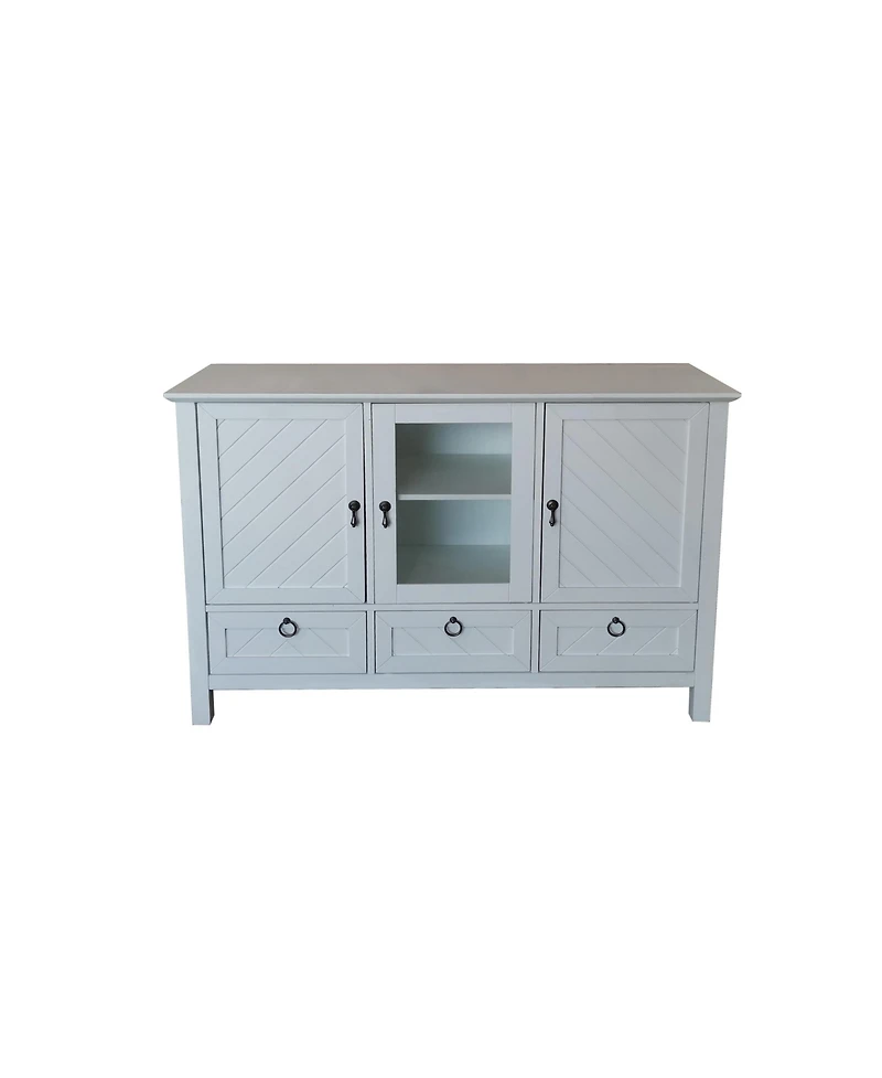 Kings Brand Furniture Evans Sideboard Buffet Console Table Storage Cabinets, White