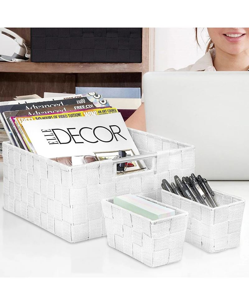 Sorbus 7-Piece Double Woven Basket Bin Set