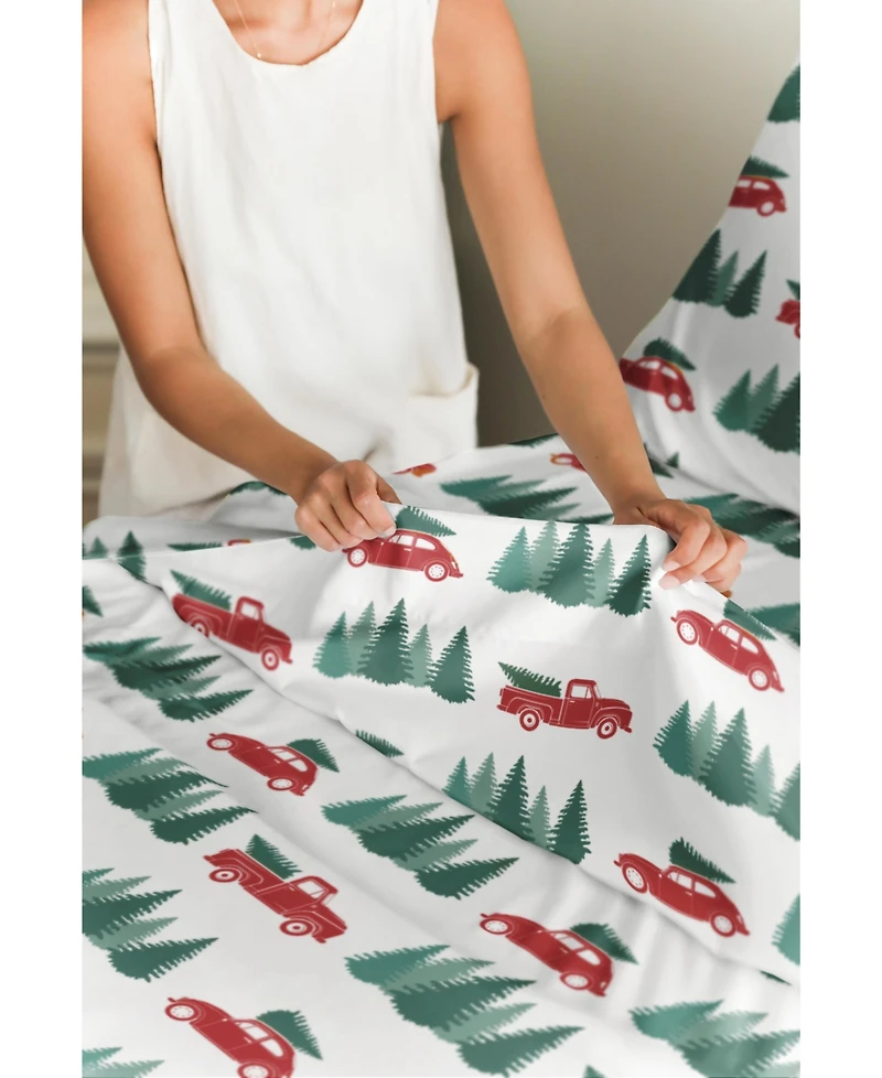 Christmas 4 Piece Microfiber Sheet Set (King