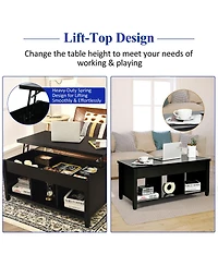 Gouun Lift Top Table with Hidden Storage Compartment