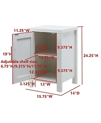 Kings Brand Furniture Sendero Side End Table with Faux Marble Storage Shelves & Gold Metal Frame, Nightstand
