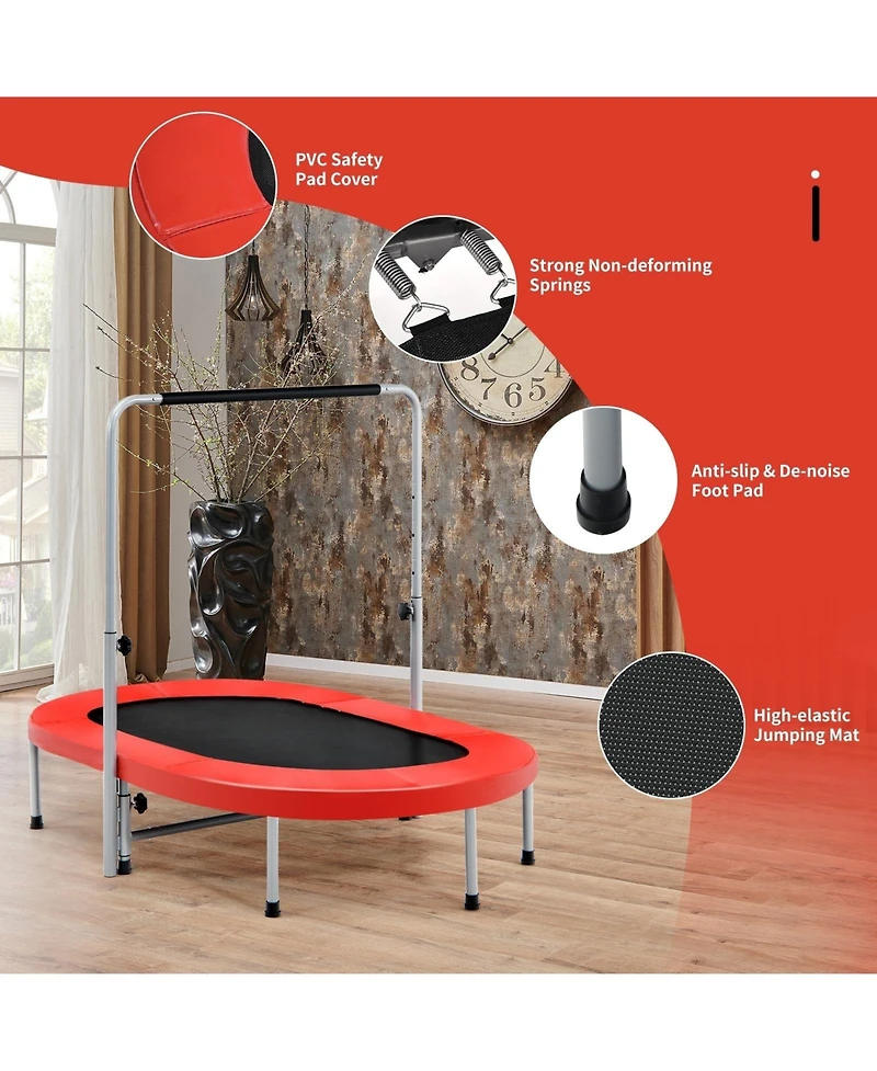 Gouun 2-Person Foldable Mini Kids Fitness Rebounder Trampoline