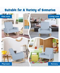 Gouun Kids Rocking Chair with Solid Wood Legs