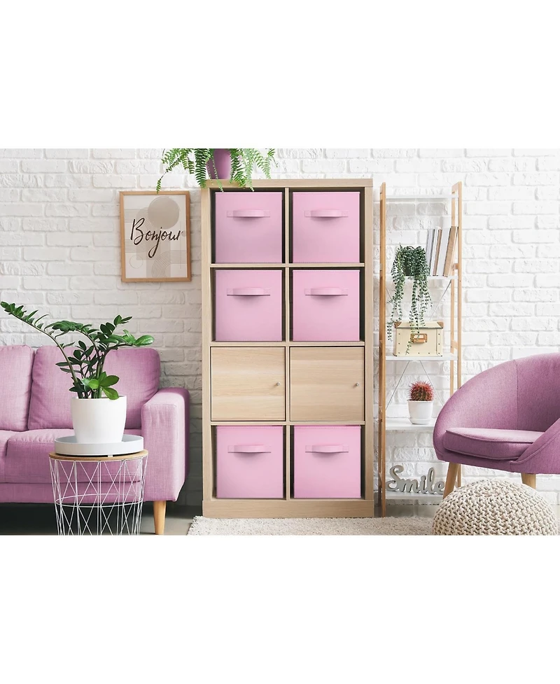Sorbus 11 Inch 6 Pack Foldable Fabric Storage Cube Bins with Handles - for Organizing Pantry, Closet, Nursery, Playroom