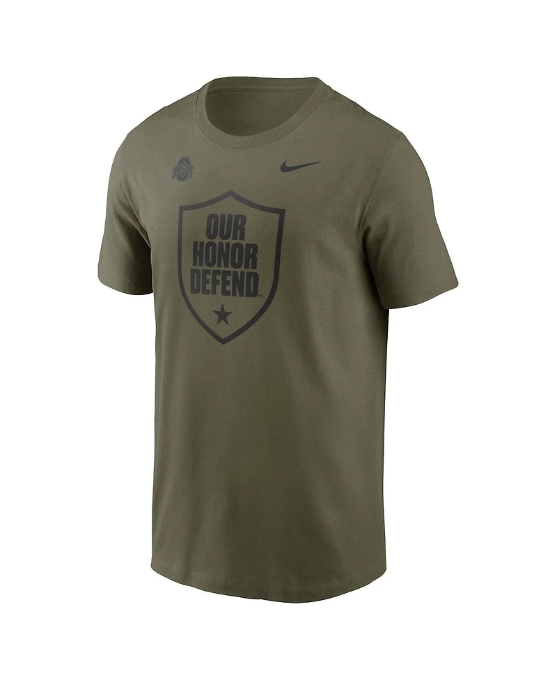 Nike Men's Olive Ohio State Buckeyes 2024 Military Appreciation Tonal Logo Performance T-Shirt