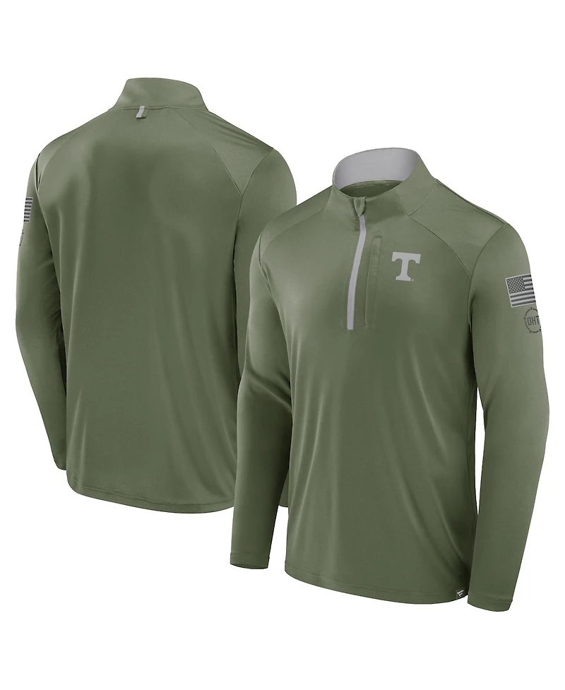 Fanatics Men's Olive Tennessee Volunteers Oht Military Appreciation Defender Quarter-Zip Jacket