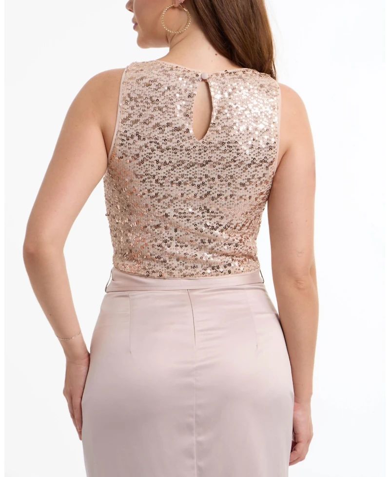 Bebe Women's Sequin Tank Top