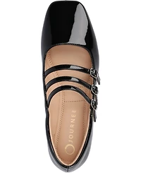 Journee Collection Women's Darlin Multi Strap Mary Jane Square Toe Flats