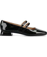 Journee Collection Women's Gredah Square Toe Double Strap Mary Jane Flats