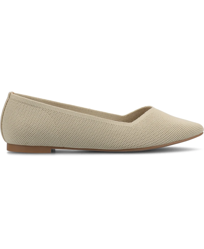 Journee Collection Women's Minnah Knit Pointed Toe Dress Flats