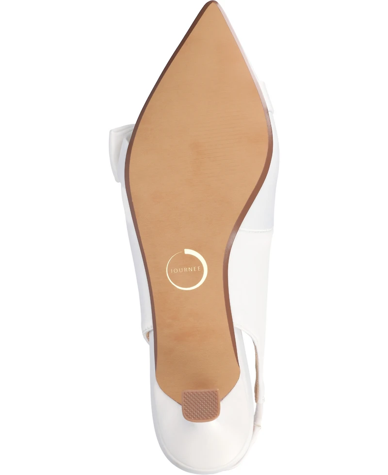 Journee Collection Women's Paloma Bow Kitten Heel Slingback Pumps