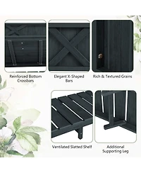 Hips Raised Garden Bed Poly Wood Elevated Planter Box with Legs, Storage Shelf