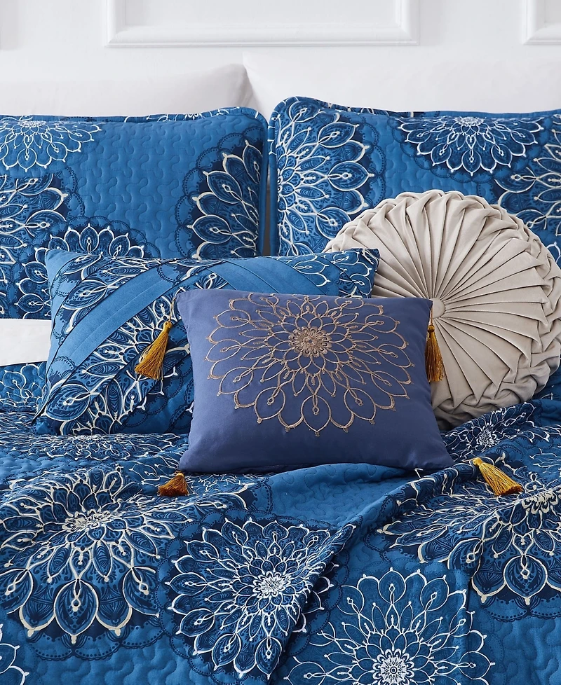 Southshore Fine Linens Midnight Floral 6-Pc. Quilt Set, King/California King
