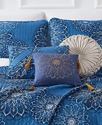 Southshore Fine Linens Midnight Floral 6-Pc. Quilt Set, King/California King