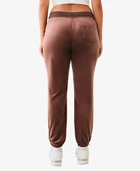True Religion Women's Lurex Velour Jogger Pants