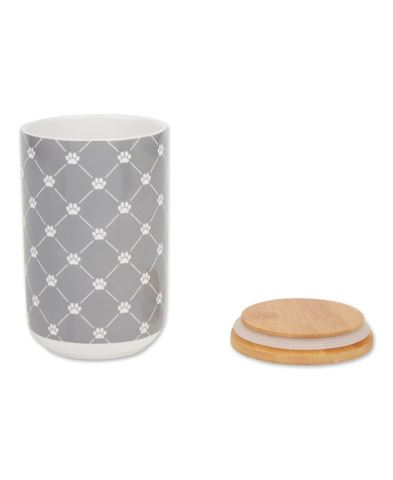 Bone Dry Ceramic Pet Treat Canister Trellis Paw