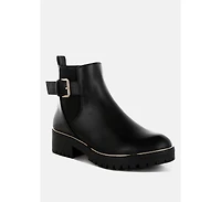 Antorin Chunky Buckle Detail Ankle Boots Women