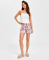 En Saison Women's Monet High-Rise Floral Shorts