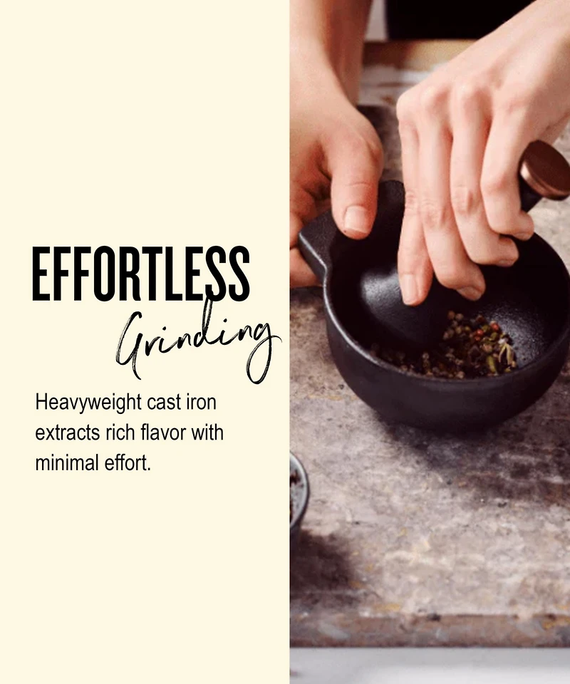 Alva Nori Enameled Cast Iron Mortar & Pestle Set - 2C Capacity