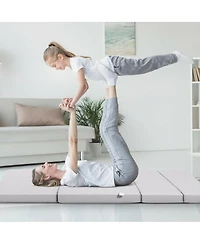 Gouun 4 Inch Folding Sofa Bed Foam Mattress with Handles-Twin Xl