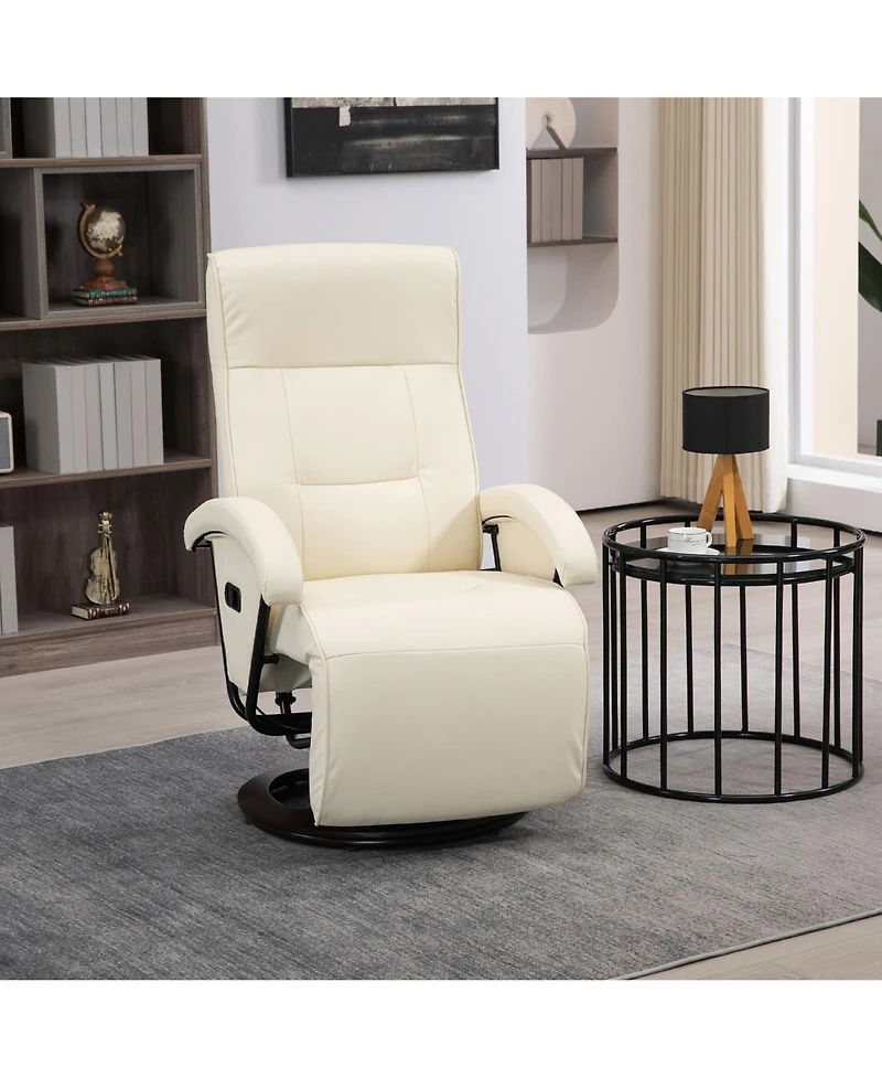 Homcom Swivel Recliner Chair with Footrest and Armrest,