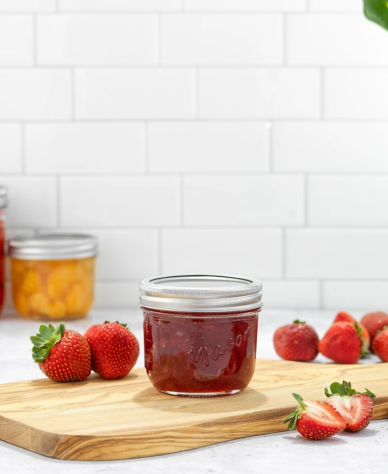 JoyJolt Wide Set of 6 Mason Jars with Airtight Lids