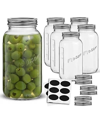 JoyJolt Regular Set of 6 Mason Jars with Airtight Lids