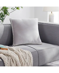 Ihi Home Meraki Cotton Velvet Border Pillow, 20"x 20"