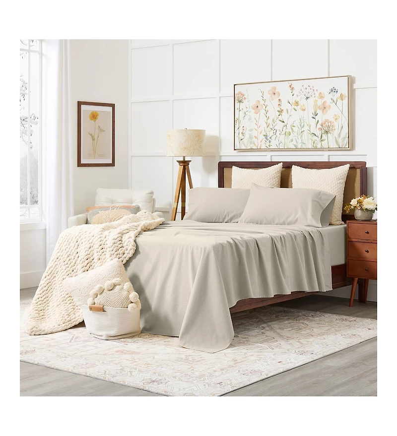 Cosy House Collection Flannel Bed Sheet Set