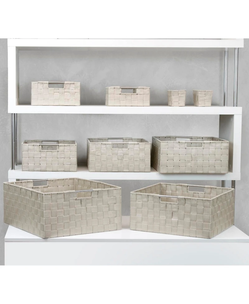 Sorbus Piece Stackable Woven Basket Organizer Set with Built-In Carry Handles