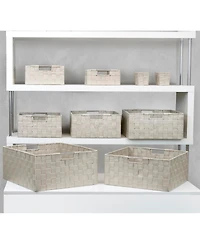 Sorbus Piece Stackable Woven Basket Organizer Set with Built-In Carry Handles