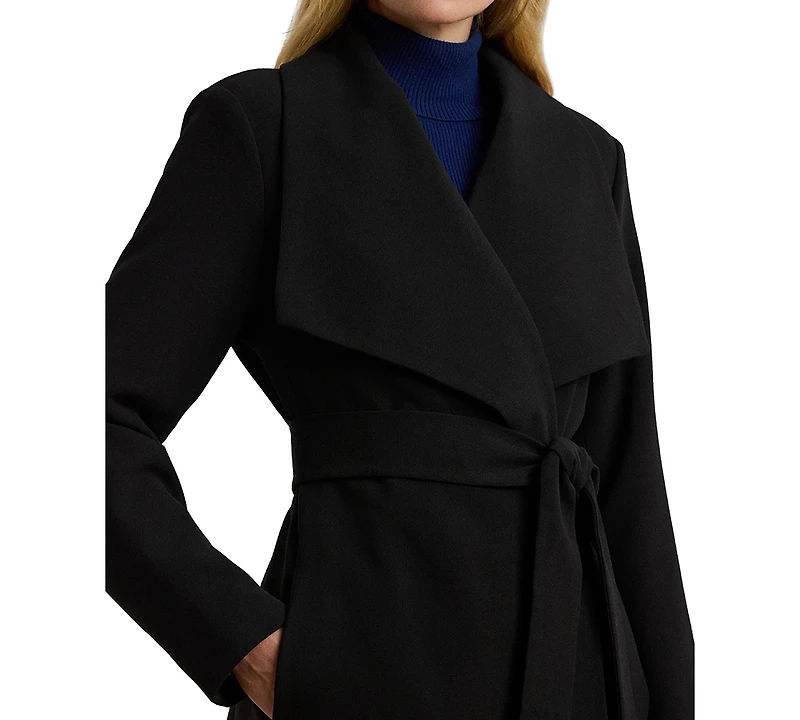Lauren Ralph Lauren Women's Crepe Belted Wrap Coat