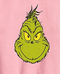 The Grinch Big Girls Face Graphic Fleece Top