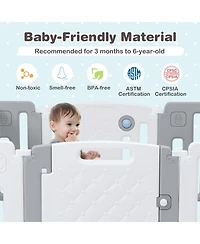 Gouun Kids 14 Panels Safety Activity Play Center with Drawing Board