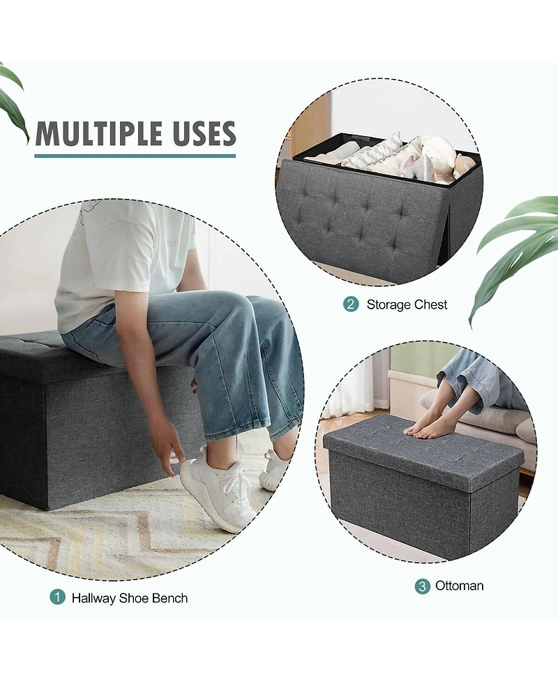Gouun 31.5 Inch Fabric Foldable Storage with Removable Bin