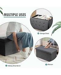 Gouun 31.5 Inch Fabric Foldable Storage with Removable Bin