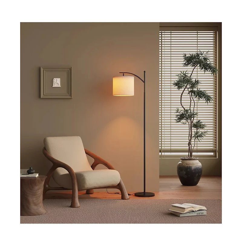 Sugift Metal Arc Floor Lamp with 3 Color Temperatures Led Bulb