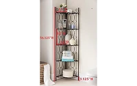 Kings Brand Furniture Brushed Copper Metal 5 Tier Shelf Corner Rack Unit