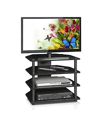 Furinno 4-Tier Tv Stand for Tv's up to 32" Entertainment Media Center w/Storage Cabinet