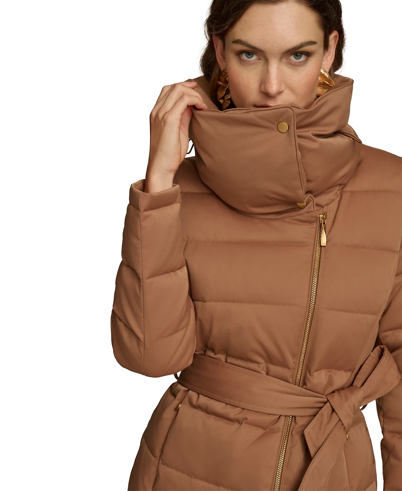 Donna Karan New York Women's Belted Asymmetric Puffer Coat