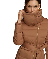 Donna Karan New York Women's Belted Asymmetric Puffer Coat