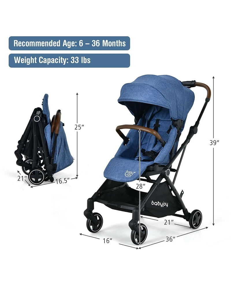 Gymax 2-in-1 Convertible Baby Stroller Pushchair Aluminum w/ Adjustable Canopy