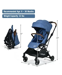 Gymax 2-in-1 Convertible Baby Stroller Pushchair Aluminum w/ Adjustable Canopy
