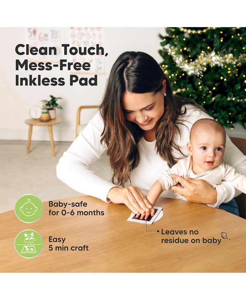 KeaBabies Bitsy Inkless Baby Hand and Footprint Kit, Two-sides Baby Christmas Photo Ornaments, Personalized Baby Keepsake Gifts