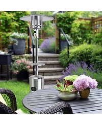 Gouun Outdoor Heater Propane Standing Lp Gas Steel with Table and Wheels