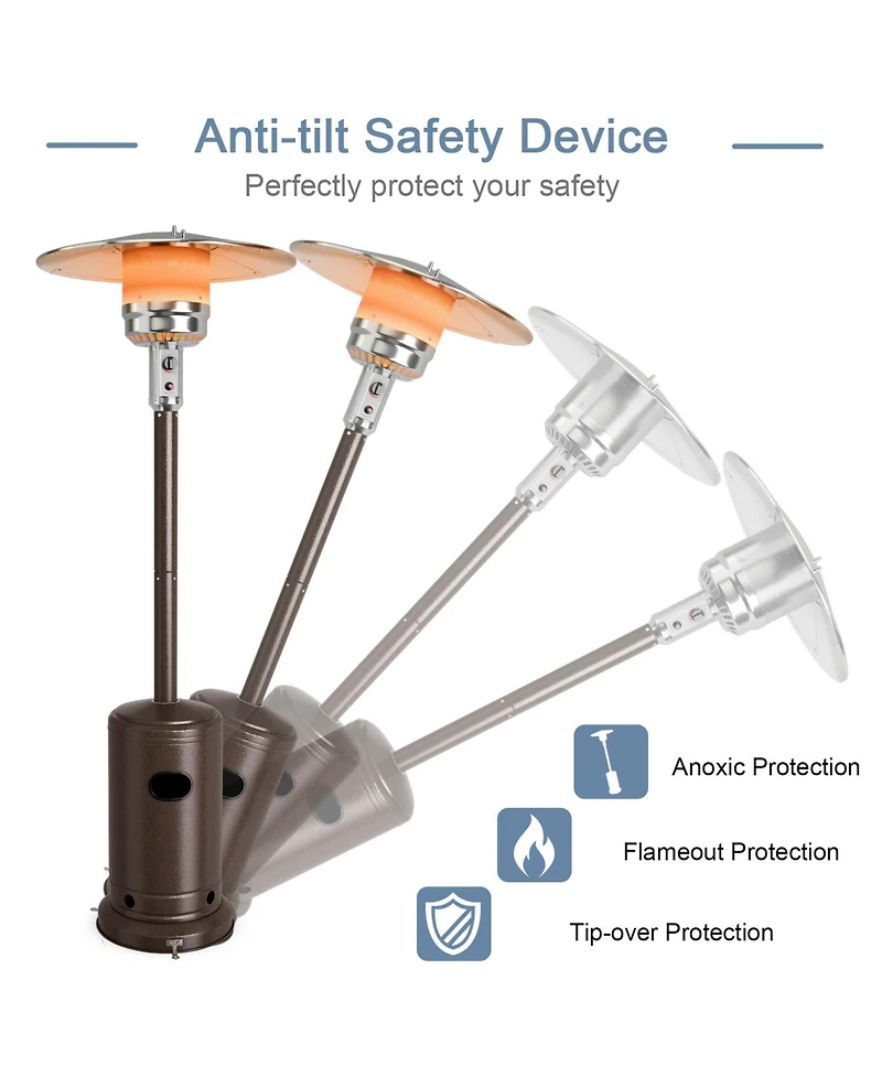 Gouun 50000 Btu Garden Propane Standing Lp Gas Steel Accessories Heater
