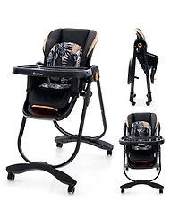 Costway Toddler High Chair with Wheel Folding Dining Adjustable Height & Recline