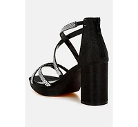 Infatuated Rhinestones Embellished Strappy Sandals